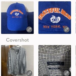 Nautica Pocket button-up szL+Grateful Dead 90’ The Garden NY🧢+2💀🔥🚗decals